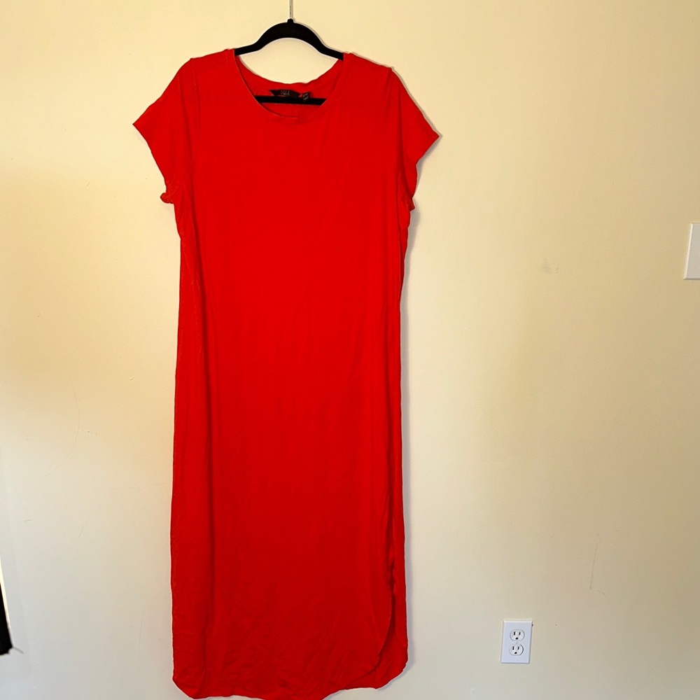 Women’s Casual Red Maxi Dress Size 1X